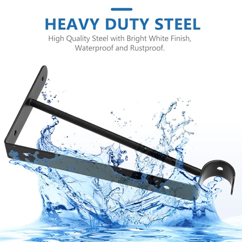 Xingwenhao Shelf and Rod Brackets, 4 Pcs Closet Shelf & Rod Brackets Wall Mounted, Heavy Duty Closet Shelf Closet Bracket with Rods Holder, Closet Shelves Supports with Screws, Black - Image 3