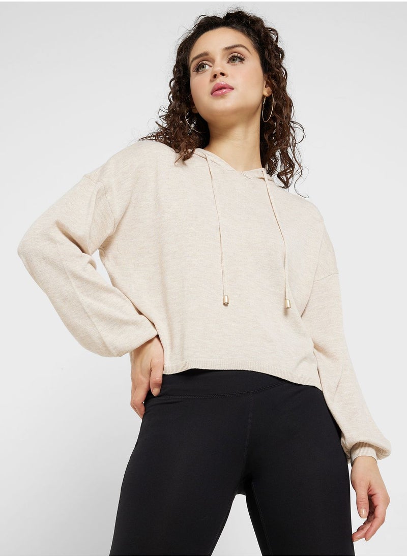 ONLY Drawstring Knitted Hoodie  - Image 1