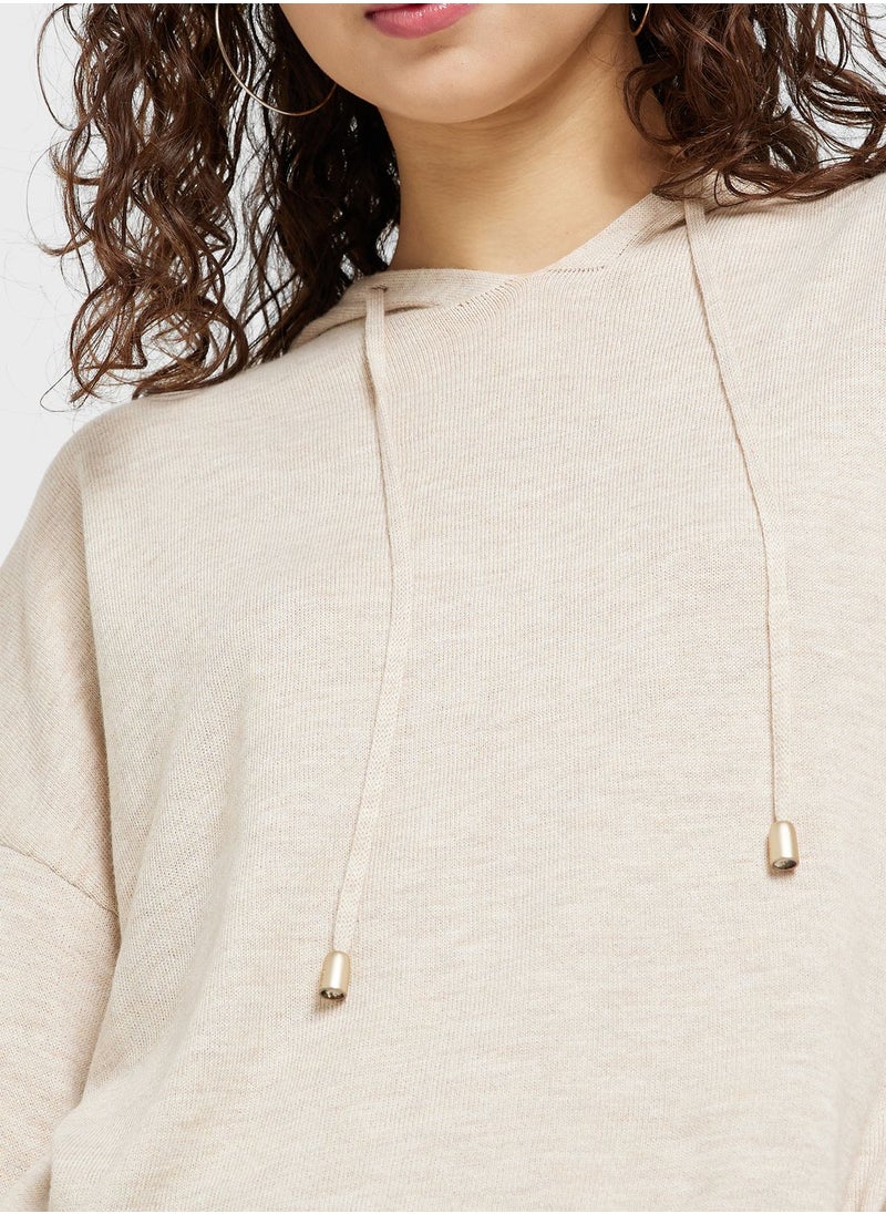 ONLY Drawstring Knitted Hoodie  - Image 3