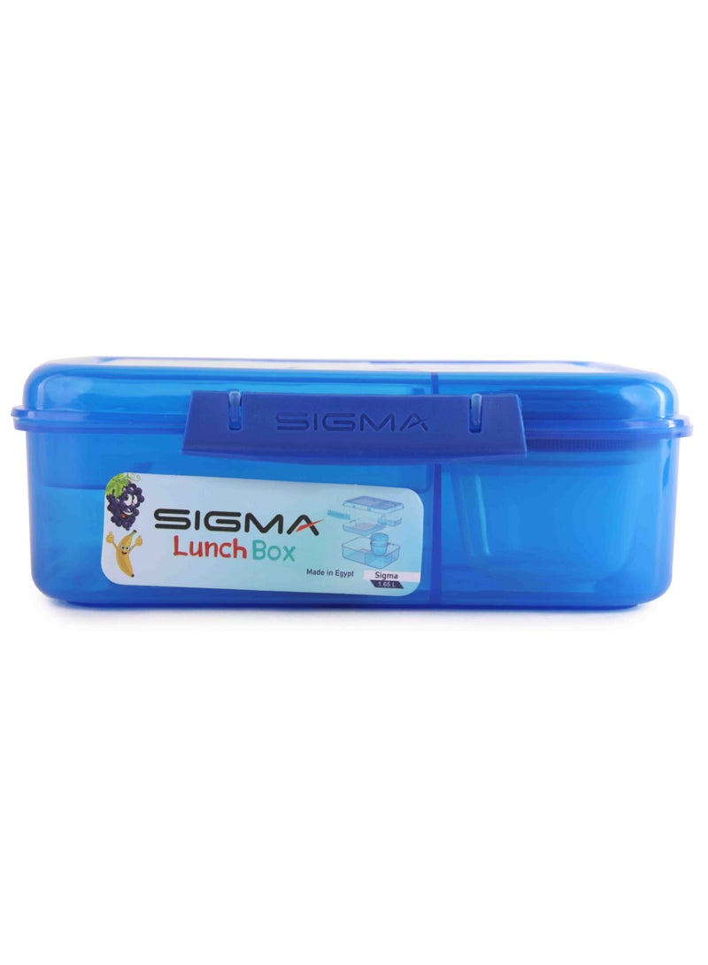سيجما ستور لانش بوكس 1.65 لتر مع بوكس صوص وأدوات مائدة - أزرق غامق - Image 5