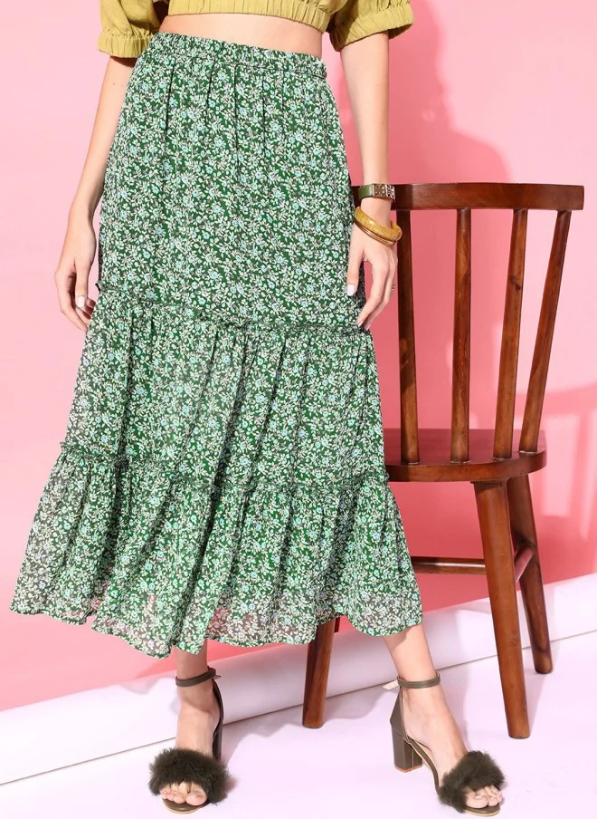 STREET 9 Floral Printed Maxi Skirt for Women