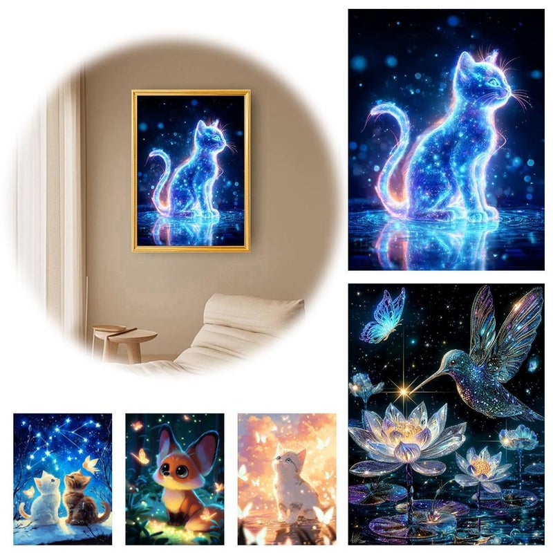 DIY luminous diamond paintings, custom-made diamond paintings, full-diamond 5D luminous diamond living room decorative paintings, factory stock available. - Image 2