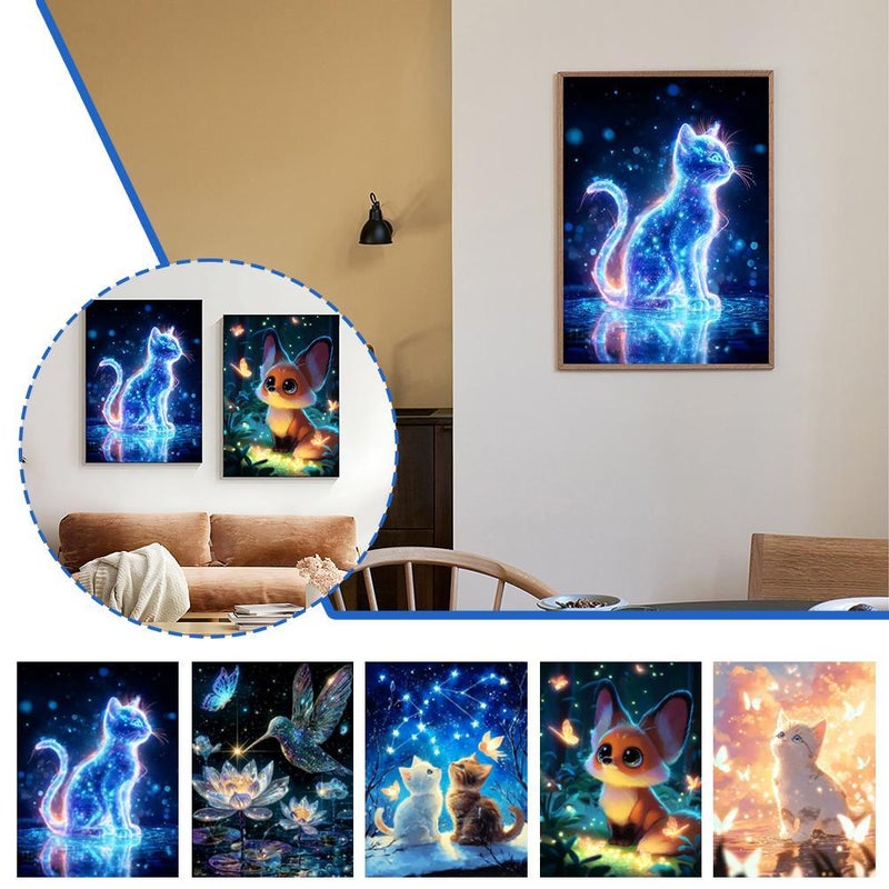 DIY luminous diamond paintings, custom-made diamond paintings, full-diamond 5D luminous diamond living room decorative paintings, factory stock available. - Image 3