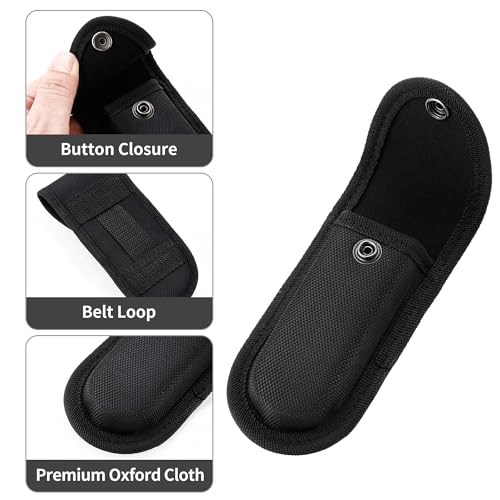 Timsec Nylon Pocket Knife Sheath, 5''-5.5'' Multitool Pouch, Folding Knife Belt Sheath with Snap Closure and Horizontal or Vertical Carry Belt Loop, Multitool Case for Outdoor or Daily Use, Larger Size - Image 3