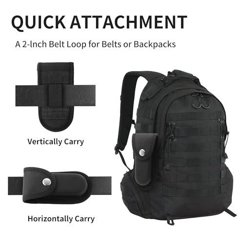 Timsec Nylon Pocket Knife Sheath, 5''-5.5'' Multitool Pouch, Folding Knife Belt Sheath with Snap Closure and Horizontal or Vertical Carry Belt Loop, Multitool Case for Outdoor or Daily Use, Larger Size - Image 5