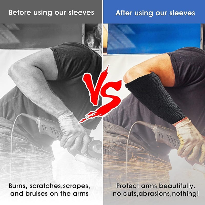 Aster 2Pairs Arm Protection Sleeves Cut Resistant Sleeves Level 5 Protective Arm Sleeves Heat Resistant Sleeves Protectors for Thin Skin Bruising Men Women - Image 4