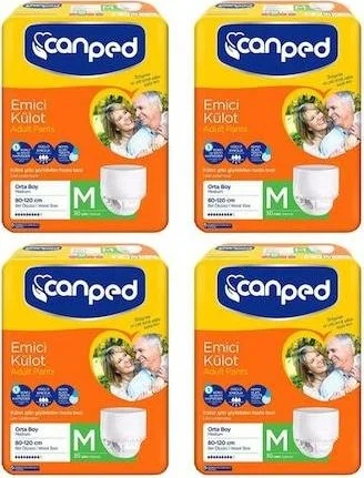 كانبد  Absorbent Panties Medium Size Medium Patient Diapers Economical Package Set of 4 120 Pieces