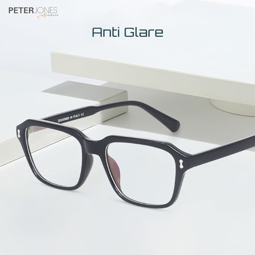 Peter Jones I Unisex I Black Color I Large Size I Square Frame I Anti Glare Lenses I Optical Frame (AG222B) - Image 3
