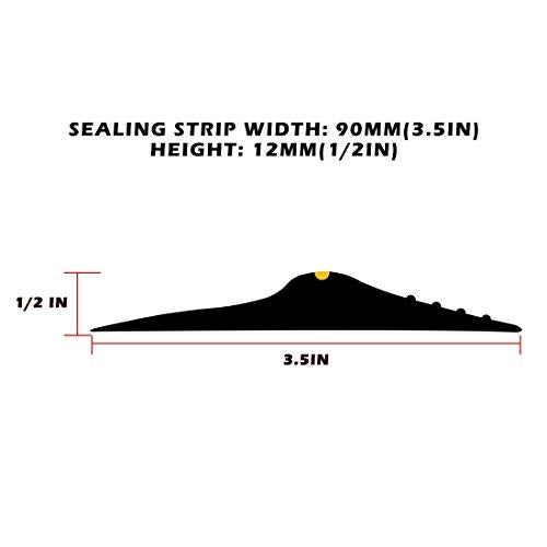 Papillon Garage Door Bottom Seal Strip, Weatherproof EPDM Rubber Threshold, Fits All Standard Doors, Easy for DIY Homeowners, No Adhesive (12Ft, Black) - Image 2