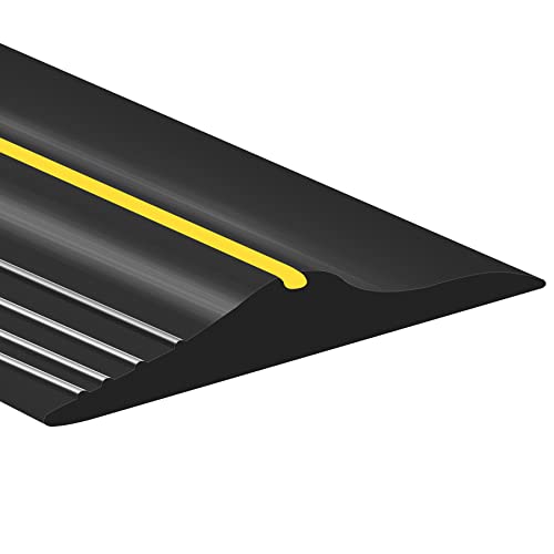 Papillon Garage Door Bottom Seal Strip, Weatherproof EPDM Rubber Threshold, Fits All Standard Doors, Easy for DIY Homeowners, No Adhesive (12Ft, Black) - Image 1