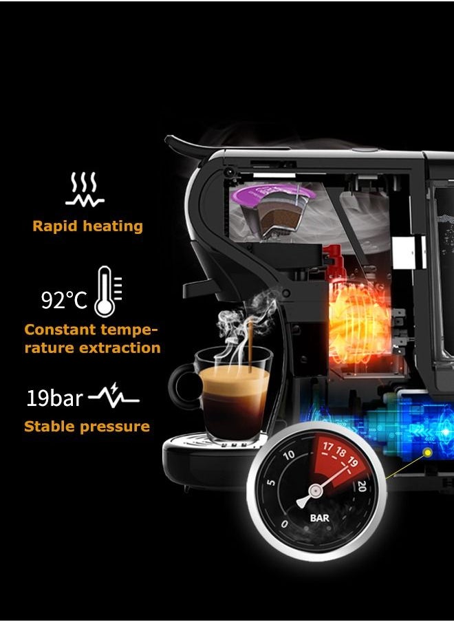 هيبرو آلة صنع القهوة HiBREW  بار 4in1 متعددة الكبسولات الساخنة / الباردة ماكينة صنع الإسبريسو لنسبريسو دولتشي غوستو قهوة مطحونة K-cup H1A  - Image 3