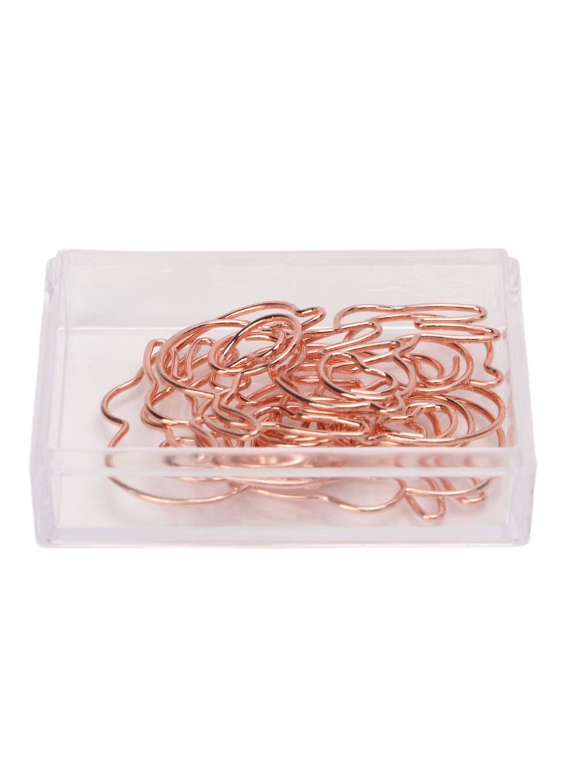 KASTWAVE Bunny Paper Clips 100pcs, Rose Gold Paper Clips Rabbit Shaped Paper Clips Animals Design Cute Paper Clips Fun Paper Clips for Kids Paperclips Bookmark Clips Office Supplies - Image 5