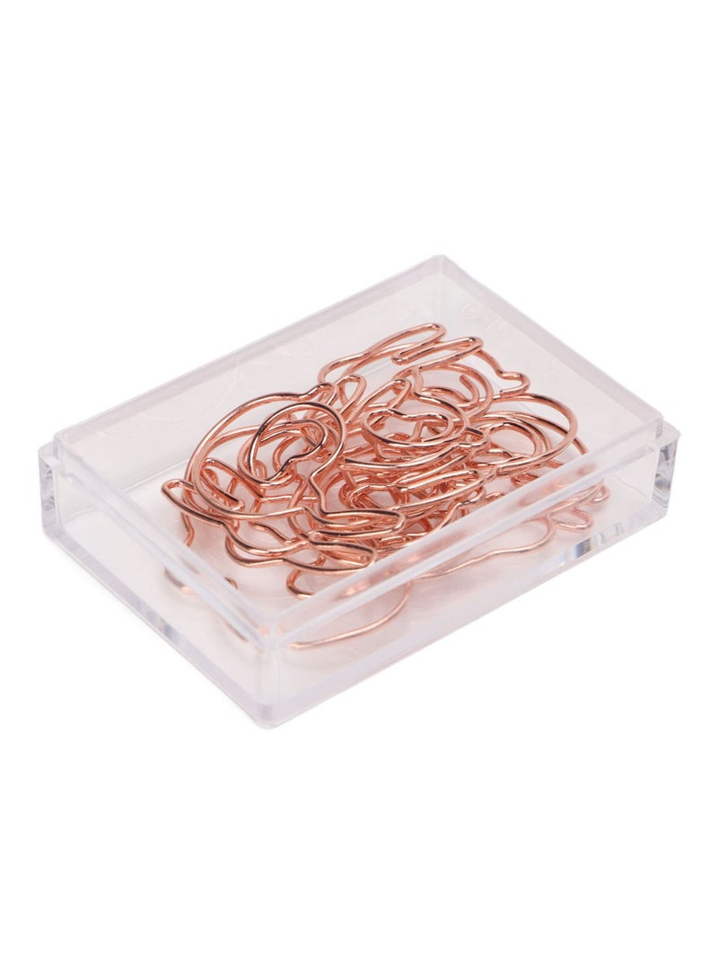 KASTWAVE Bunny Paper Clips 100pcs, Rose Gold Paper Clips Rabbit Shaped Paper Clips Animals Design Cute Paper Clips Fun Paper Clips for Kids Paperclips Bookmark Clips Office Supplies - Image 2