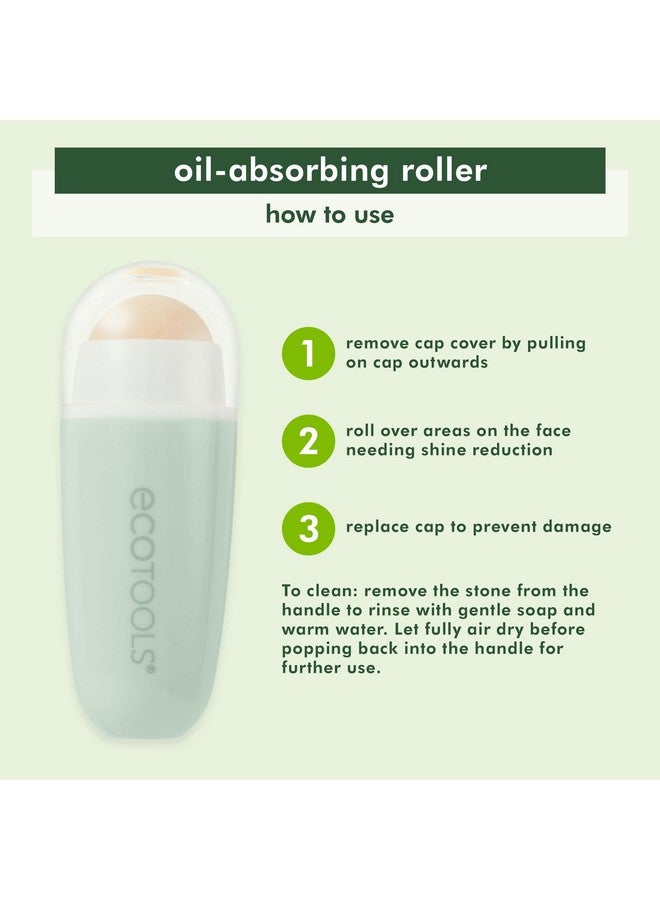 Ecotools Reusable Shine Control Oil Absorbing Facial Roller Oil Absorbing Volcanic Ash Face Roller For Oily Skin Cruelty Free Facial Skincare Tool Perfect For On The Go 1 Count - Image 4