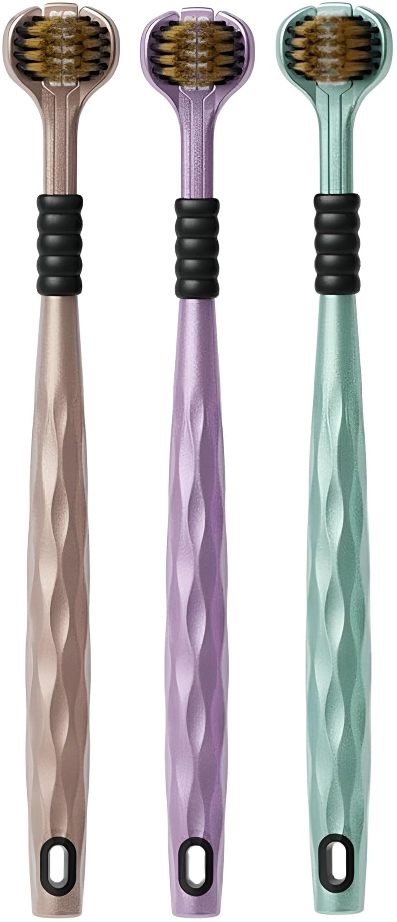 3-Sided Toothbrush Ultra Soft Bristles for Deep Cleaning,Triple Action Manual Toothbrush | Triple Head Design for 360° Cleaning | Eco-Friendly & Gentle on Gums (Pack of 3) (Multicolor) - Image 1