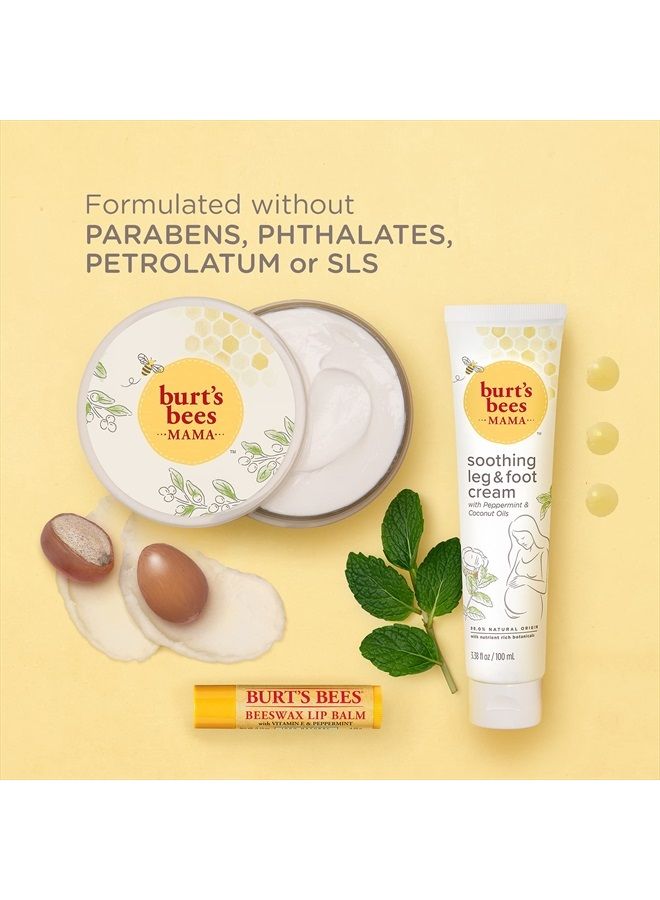 Burt's Bees Burts Bees Gift Set, 3 Pregnancy Skin Care Products - Mama Belly Butter, Lip Balm Original Beeswax, Leg & Foot Cream, with Giftable Tin - Image 5