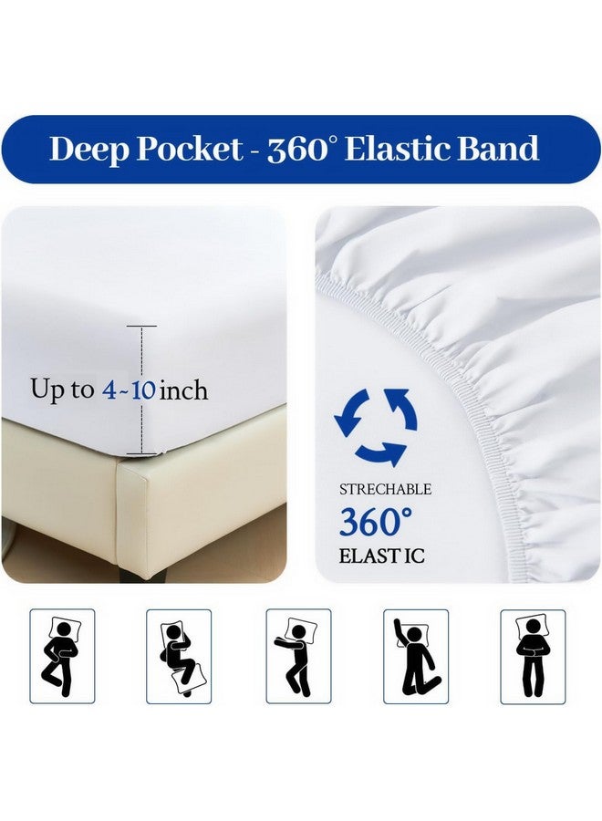 DECOREZA King Size Elastic Fitted Bedsheet with Deep Pocket Cotton Feel Bed Sheet for Double Bed, Soft, Breathable & Wrinkle-Resistant, Includes 2 Pillow Covers, Size - 72"x78" Green Smoke - Image 4