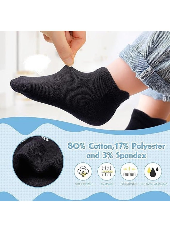 6 Pairs Of Cotton Non-Slip Striped Baby Socks for Boys Girls Socks Black/White/Grey  - Image 2