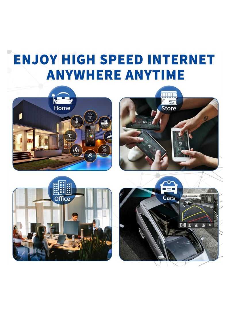 هوائي ثلاثي النطاق WiFi 6E، هوائي WiFi 2.4GHz 5GHz 6GHz 5dBi MIMO RP-SMA ذكري للهوائي لجهاز توجيه WiFi اتصالات لاسلكية عالية السرعة في المنازل والمكاتب الذكية (عبوة 2)