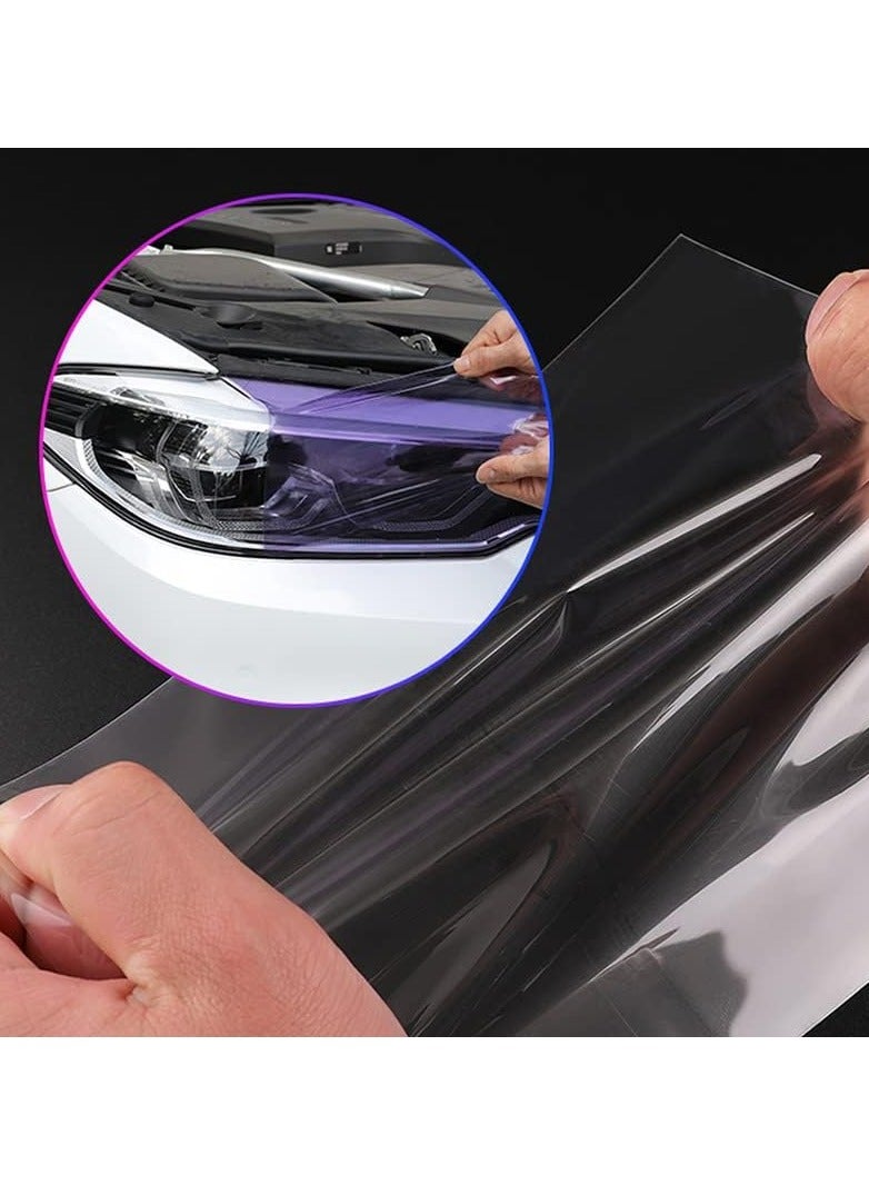 SYOSI 2 Rolls Car Light Tint Film Taillight Fog Light Vivid Vinyl Tint Wrap Protector Tint Vinyl Wrap Film Roll for Car Headlight Taillight Fog Lights Purple - Image 5