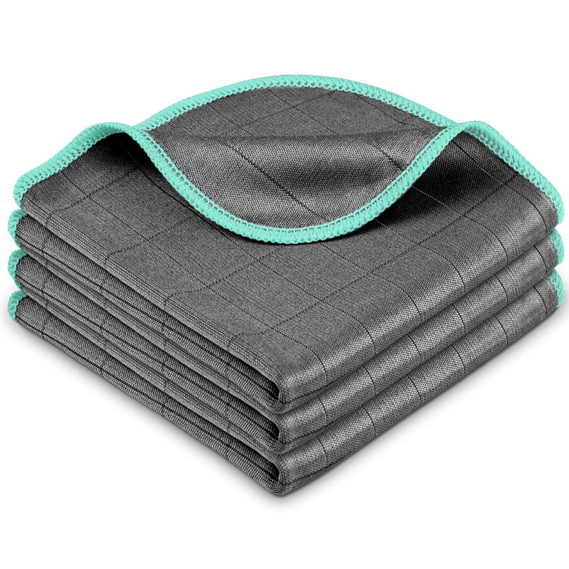 Airlab Microfiber Cleaning Cloth for Glass Cleaner Window Polishing Car Auto Detailing Lint Free Drying Dishes Kitchen Bathroom Magic Cleaning Cloths, Pack of 3, 12" x 12", Grey-Green - Image 1