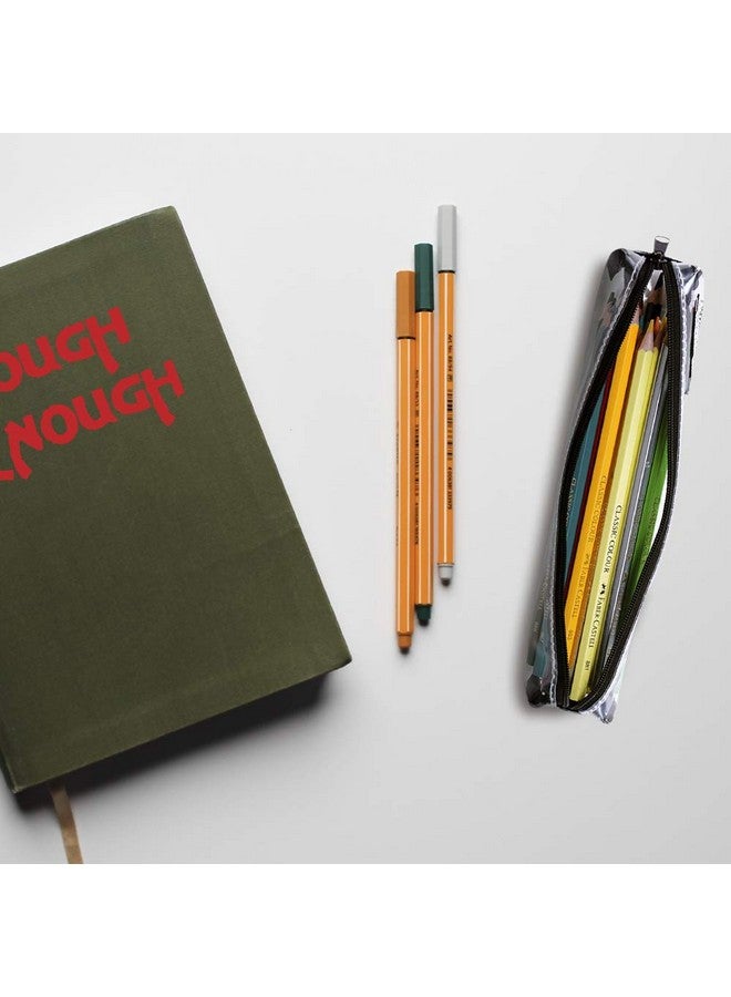 RE ROUGH ENOUGH Rough Enough Clear Slim Pencil Case For Boys Girls Small Pencil Pouch For Adults For School College Stationary Art Supplies  - Image 5