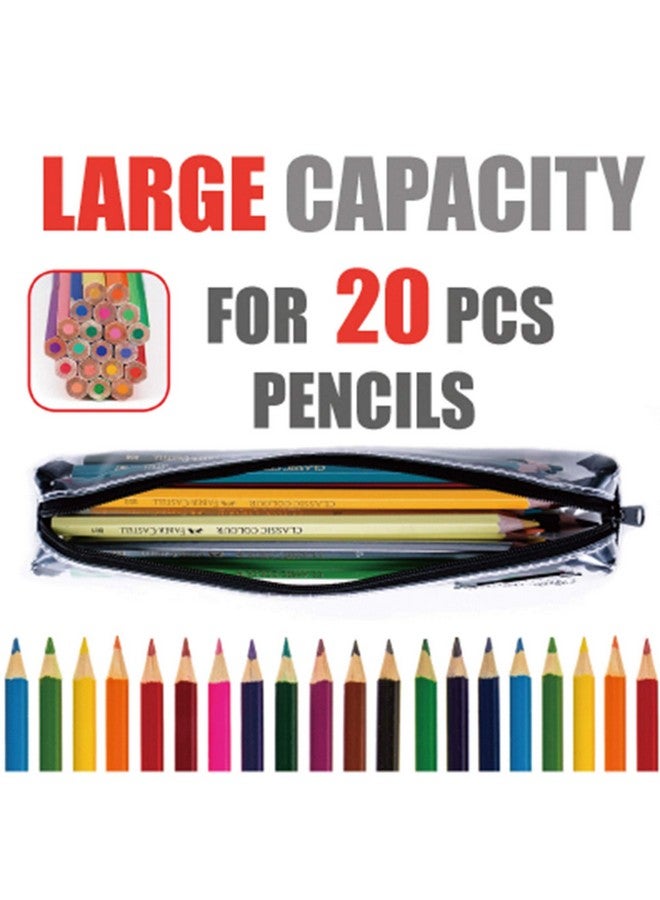 RE ROUGH ENOUGH Rough Enough Clear Slim Pencil Case For Boys Girls Small Pencil Pouch For Adults For School College Stationary Art Supplies  - Image 3