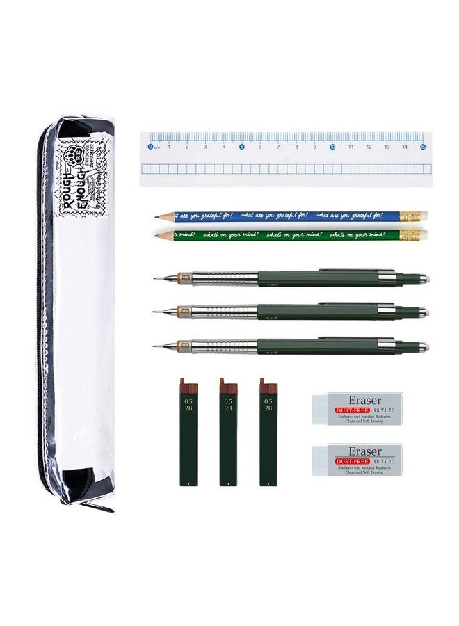 RE ROUGH ENOUGH Rough Enough Clear Slim Pencil Case For Boys Girls Small Pencil Pouch For Adults For School College Stationary Art Supplies  - Image 4