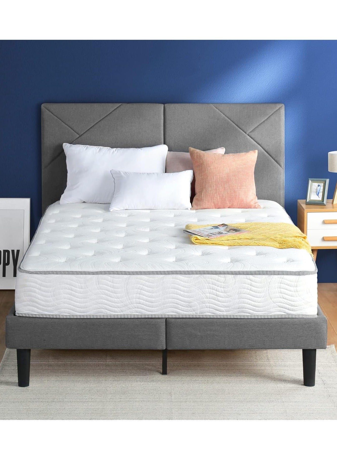 Harmony Home Pocket Spring Mattress Queen – W 150 cm x L 190 cm x D 28 cm – Premium Comfort and Support for a Restful Sleep, Ideal for Queen-Size Beds, Bedrooms, and Guest Rooms