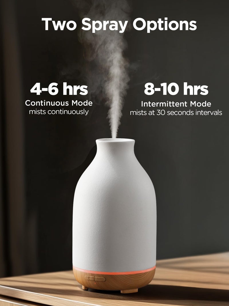 InnoGear Essential Oil Diffuser, 150ml Ceramic Stone Diffuser Handcrafted Aromatherapy Diffusers Ultrasonic Cool Mist Humidifier Vaporizor with 2 Mist Modes Waterless Auto Off for Room Office, White - Image 4