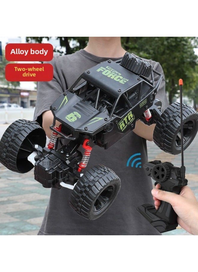 Generic Oversized Remote Control Car Drifting Off-road Vehicle Four-wheel Drive Climbing Big Bike High-speed Racing Charging Toy Boy Car-Color:Upgraded Super High-speed Four-wheel Drive Spray Climbing Car [alloy Version] Black-Scale:With Three Sets Of Rechargeable Batteries + Screwdriver + Charging Cable  - Image 2