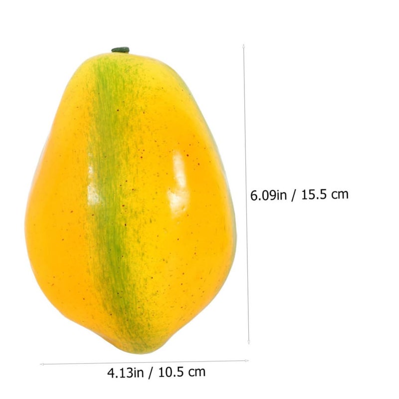 Gleavi Artificial Papaya Fruit Model Home Decor Table Photo Prop Red - Image 3