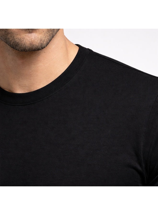Nextt Level Black Round Neck T-Shirts Premium Mercerised Cotton Bio-Washed and Timeless Style with Luxury Comfort - Image 2