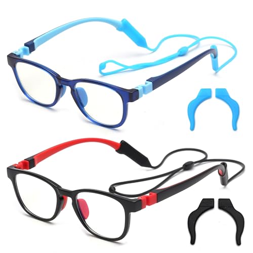 JM Kids Blue Light Glasses, Computer Gaming Grasses for Girls Boys Age 3-10, Anti Blue Ray TR90 Eyeglasses - Image 1