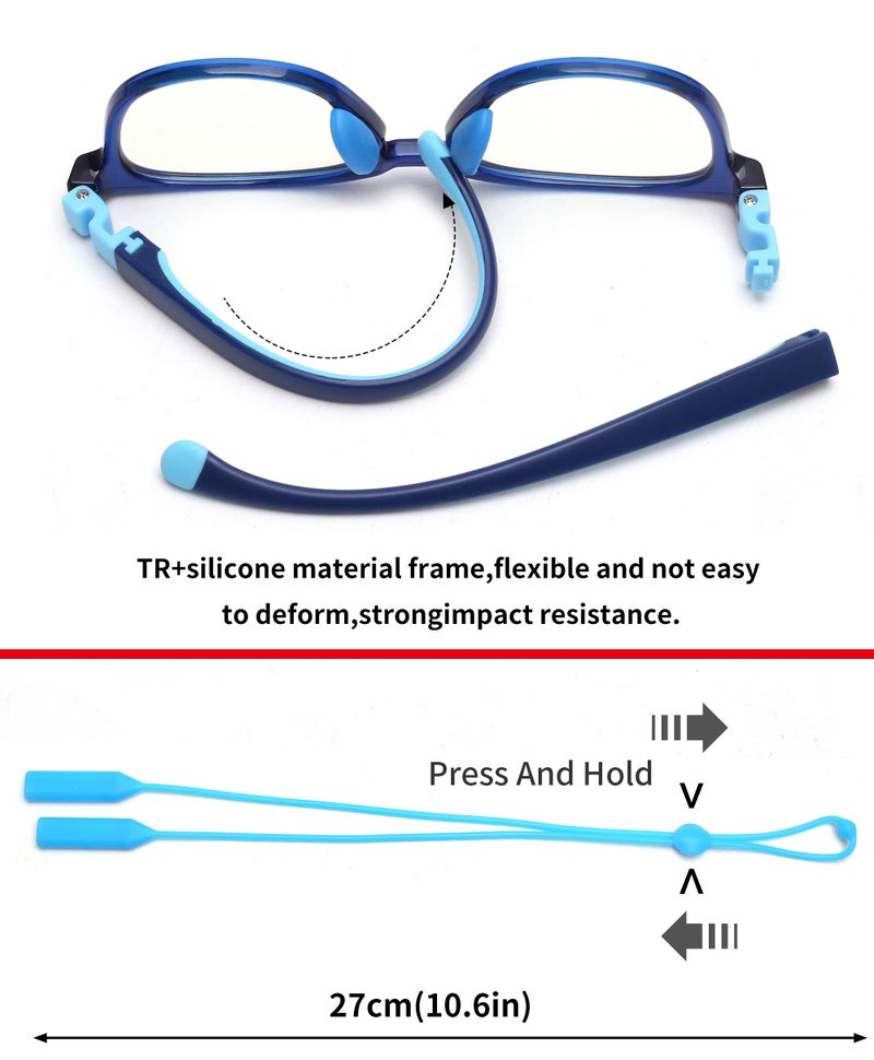JM Kids Blue Light Glasses, Computer Gaming Grasses for Girls Boys Age 3-10, Anti Blue Ray TR90 Eyeglasses - Image 4