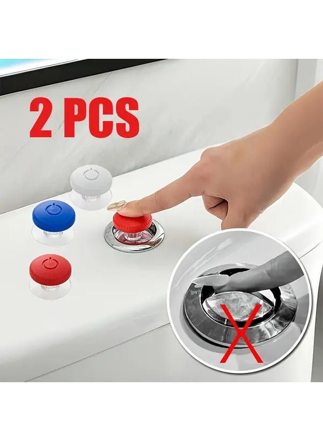 Blue Elegant Toilet Flush Button Heavy Duty Plastic Ergonomic Press No Electricity Needed - Image 2