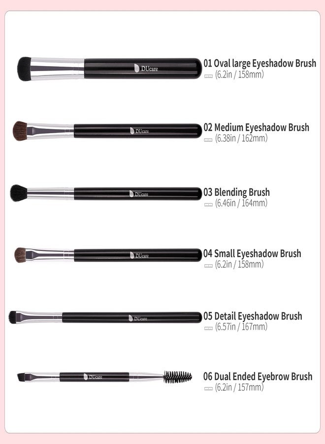 DUcare Eye Makeup Brush Set, 6 Pcs Professional Eyeshadow Blending Makeup Brushes for Concealer Eyebrows Eyeliner, Soft Hairs & Wood Handle - Image 3