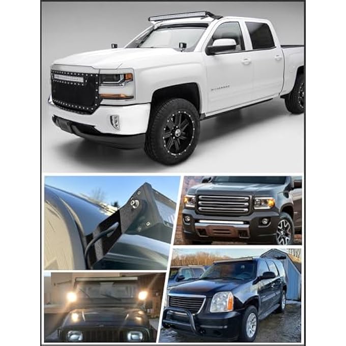 Chelhead 52 Curved Led Light Bar Bracket For Upper Windshield Roof Compatible With 9906 Chevy Silverado Suburban Avalanche Tahoe  Gmc Yukon Sierra - Image 3