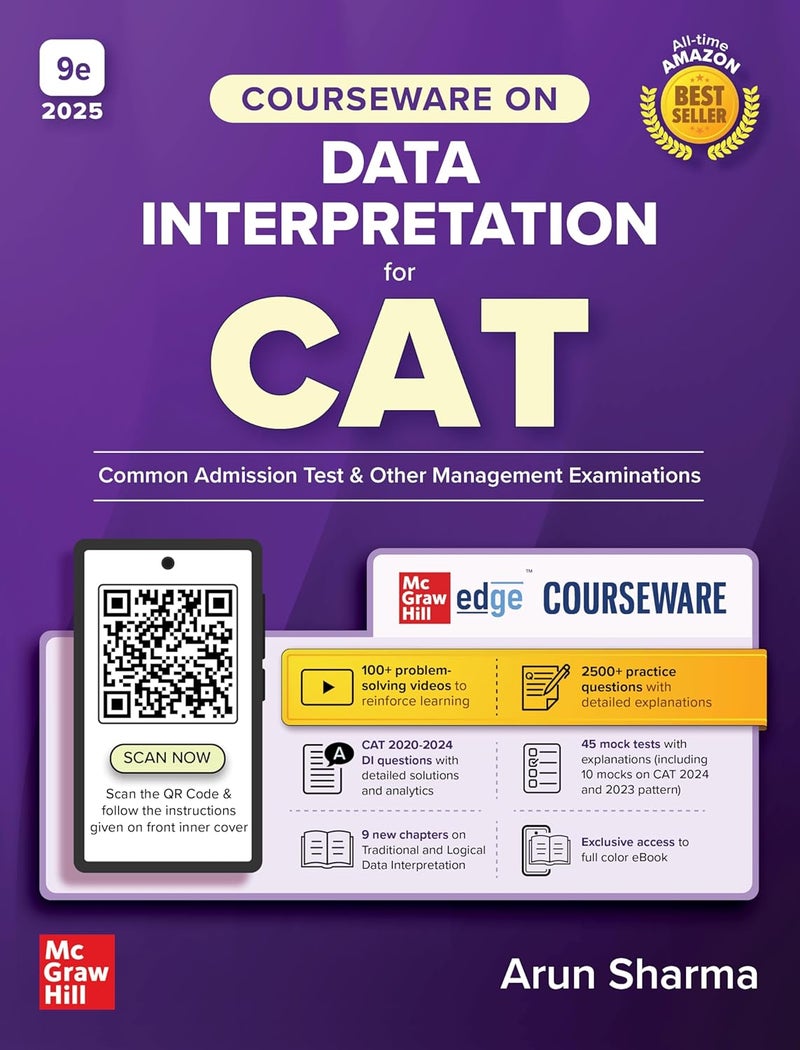 Courseware on Data Interpretation, 9e for CAT 2025-26 by Arun Sharma | CAT/ MBA Entrance Exam | Solved Previous Years' Papers (2020-2024) | 2500+ Practice Questions | 100+ Problem Solving Online Videos | 45 Mock Tests on new pattern | 9 New Chapters on Traditional & Logical DI - Image 1