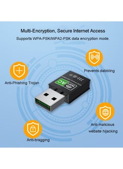 اكس برو 5 محول واي فاي USB 600M بطاقة شبكة لاسلكية ثنائية النطاق لجهاز كمبيوتر خارجي 2.4G 5G جهاز استقبال واي فاي  - Image 4