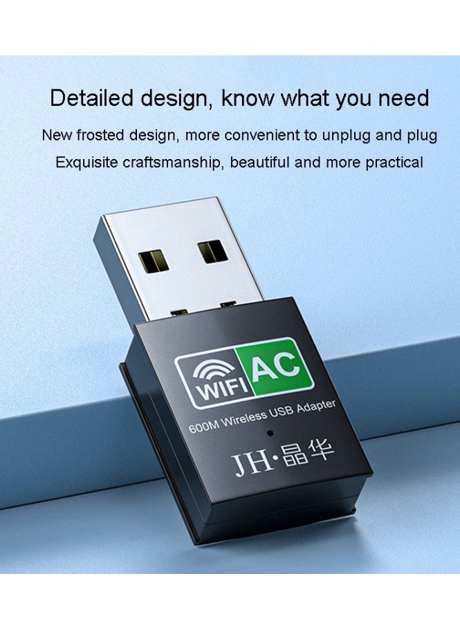 اكس برو 5 - محول واي فاي USB 600M بطاقة شبكة لاسلكية ثنائية النطاق لجهاز كمبيوتر خارجي 2.4G 5G جهاز استقبال واي فاي - Image 1