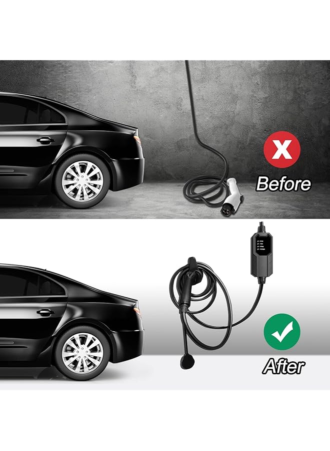 KASTWAVE Ev Charger Holder, Abs Waterproof Wall-Mount Electric Vehicle Charging Nozzle Plug Holster & Cable Hook With Screws For All Sae J1772 Electric Cars Connector - Image 5