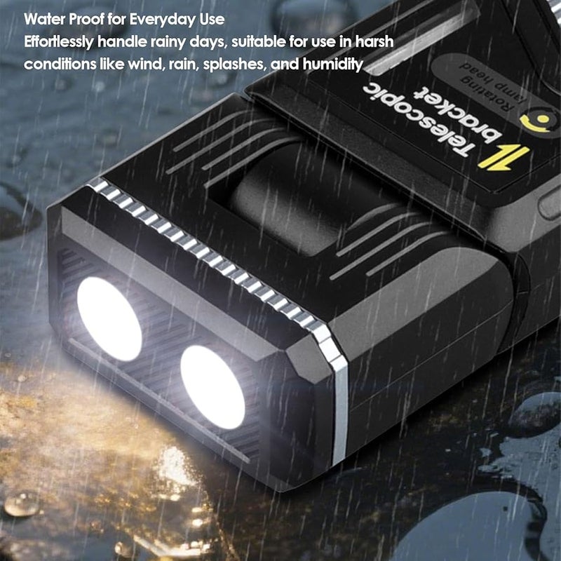 مصباح عمل LED مغناطيسي قابل لإعادة الشحن، مصباح يدوي مقاوم للماء، مصباح معسكر RGB قابل للتلسكوب، مصدر طاقة محمول - Image 4