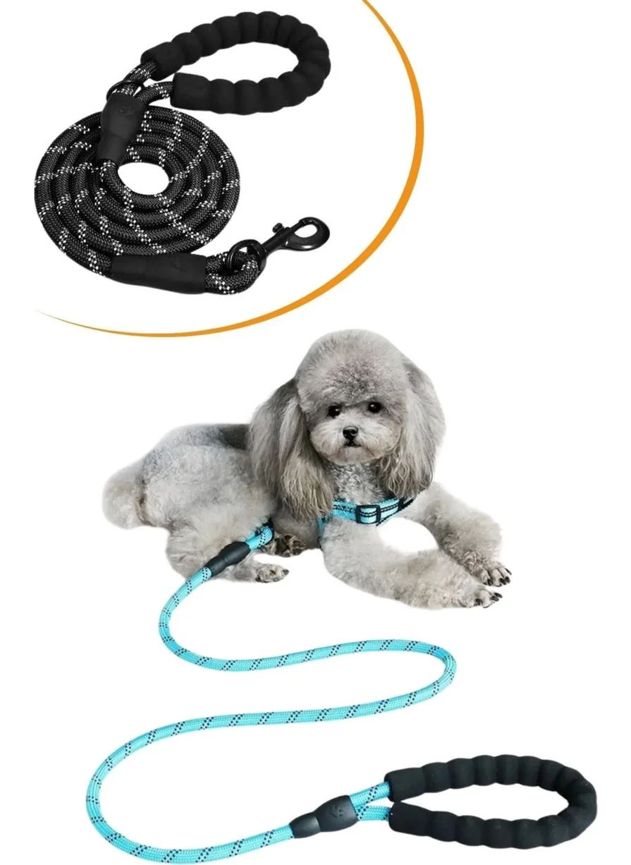 Lisinya Reflective Phosphorescent Dog Walking Rope Leash with Metal Hook 130 cm