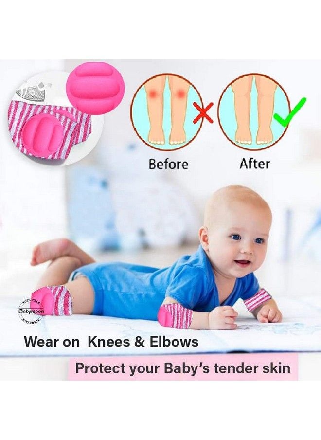 BabyMoon - Baby Padded Knee Pads For Crawling Antislip Stretchable Elastic Cotton Soft Breathable Comfortable Kids Knee Cap Elbow Safety Protector - Image 1