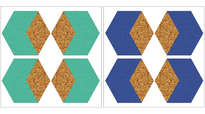 WallPops WPK2347 Blue Hex Green Cork Organizer Shapes - Image 1