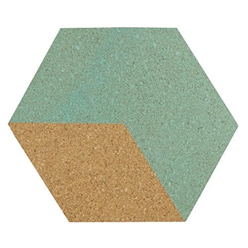 WallPops WPK2347 Blue Hex Green Cork Organizer Shapes - Image 4