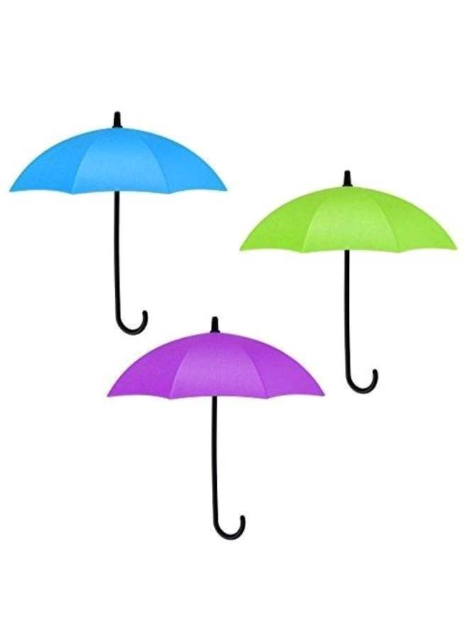 3-Piece Umbrella Wall Key Holder Set Multicolour - Image 1