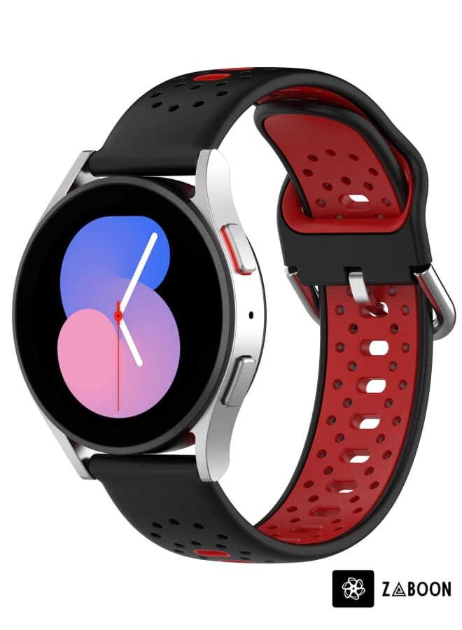 Zaboon Samsung Galaxy Watch 5 Pro 45mm 20mm Breathable Two-Color Silicone Watch Band - Image 1