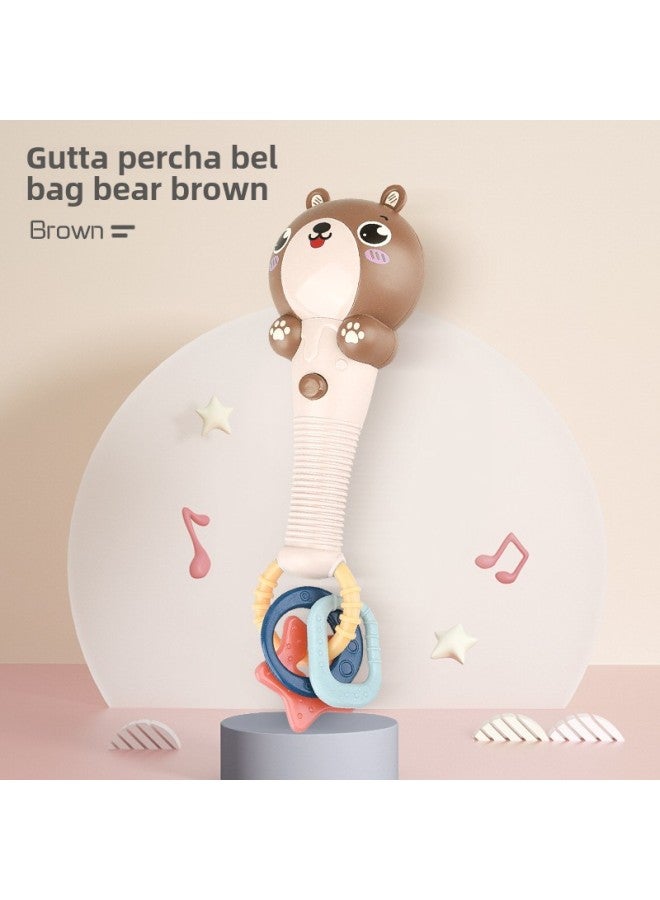 Baby Toy Rattle Hand Rattle Newborn Baby 0 To 3 Years Old Early Education Grasping Can Bite Teeth-Color:Bear Rattle (brown) - Image 1